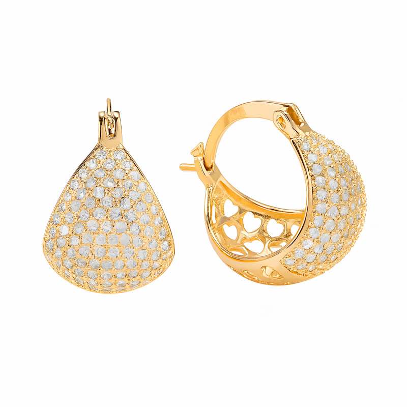 18K Gold-Finished Luce d'Oro Pave Earrings